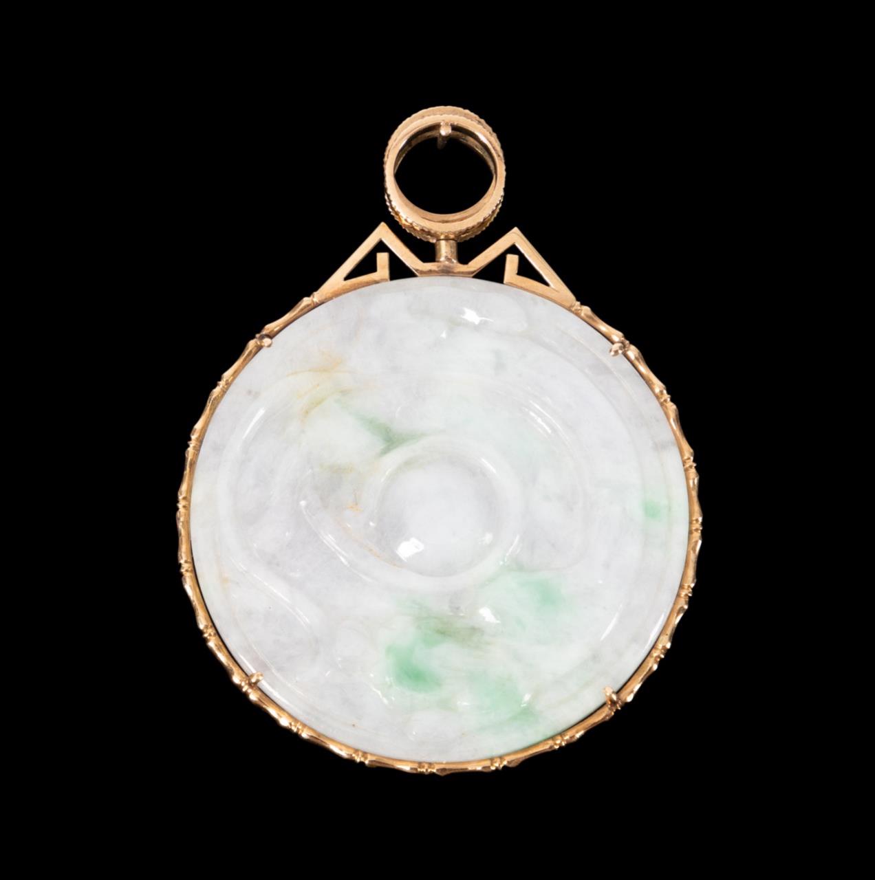 CHINESE 14K YELLOW GOLD JADEITE 2fa2f0