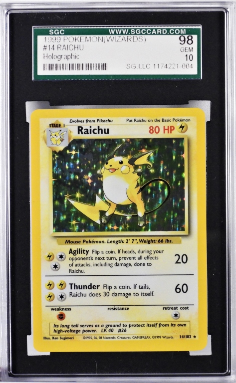 1999 POKEMON BASE UNLIMITED RAICHU