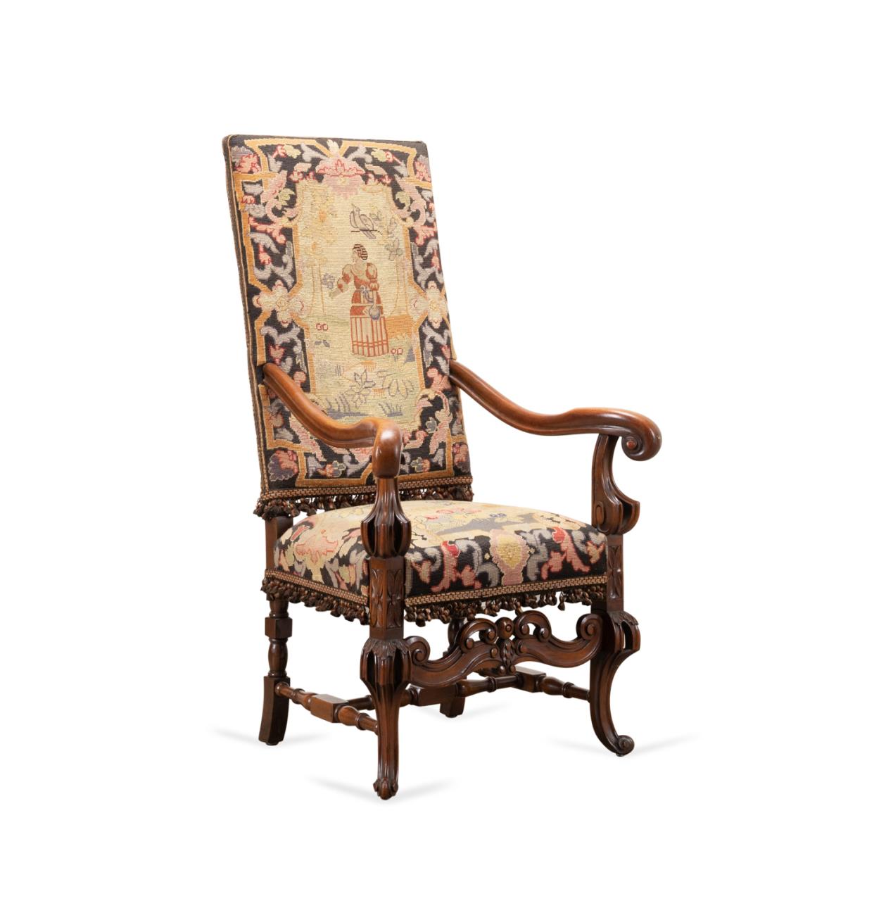 BAROQUE STYLE NEEDLEPOINT ARMCHAIR 2fa43f