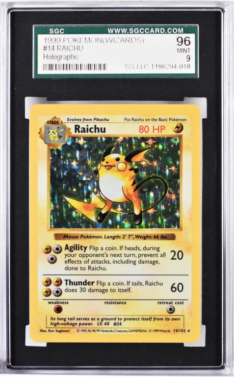 1999 POKEMON BASE SHADOWLESS RAICHU