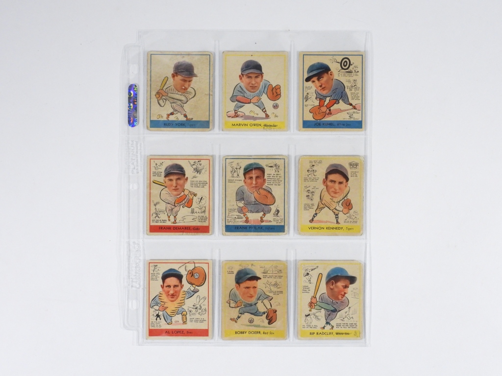 9PC 1938 GOUDEY BASEBALL TRADING