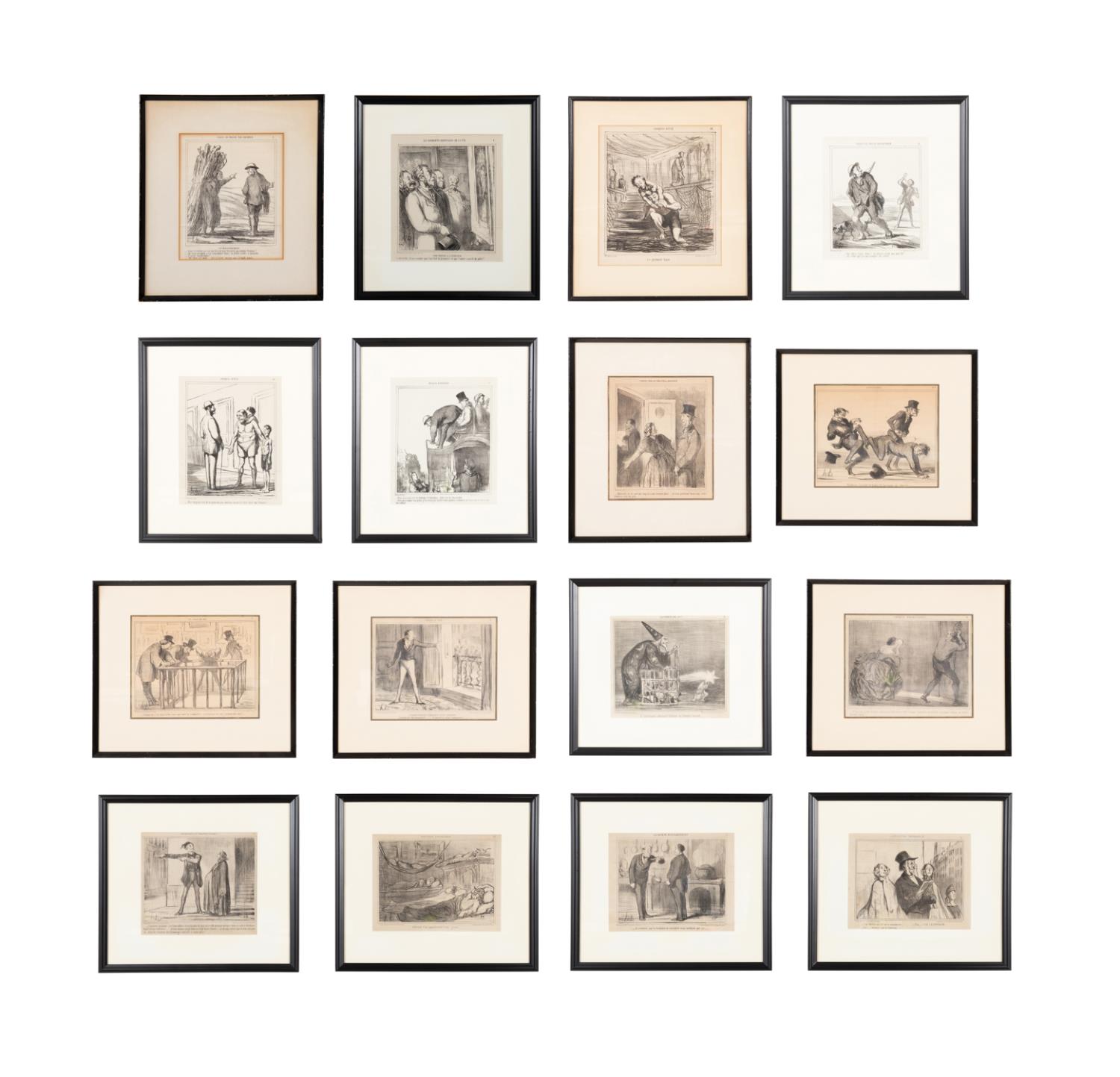 16PCS AFTER HONORE DAUMIER, B&W