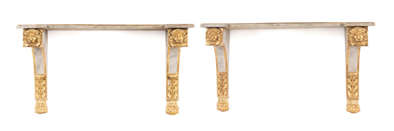 PAIR NEOCLASSICAL GILT FAUX MARBLE 2fa4c1