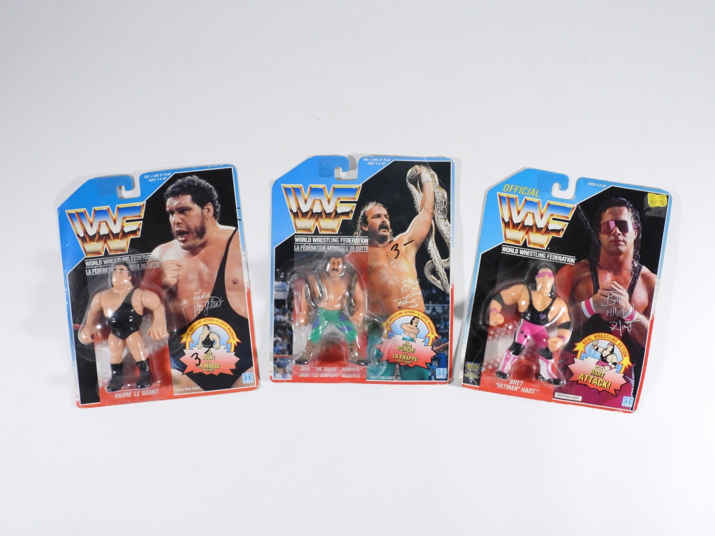 3PC HASBRO WWF WRESTLING ACTION 2fa4d0