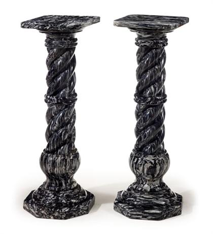 Pair of black and white marble
