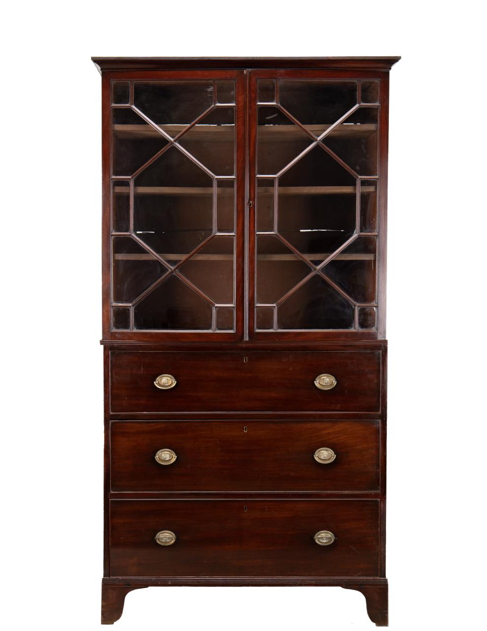 19TH C GEORGIAN GLAZED MAHOGANY 2fa523