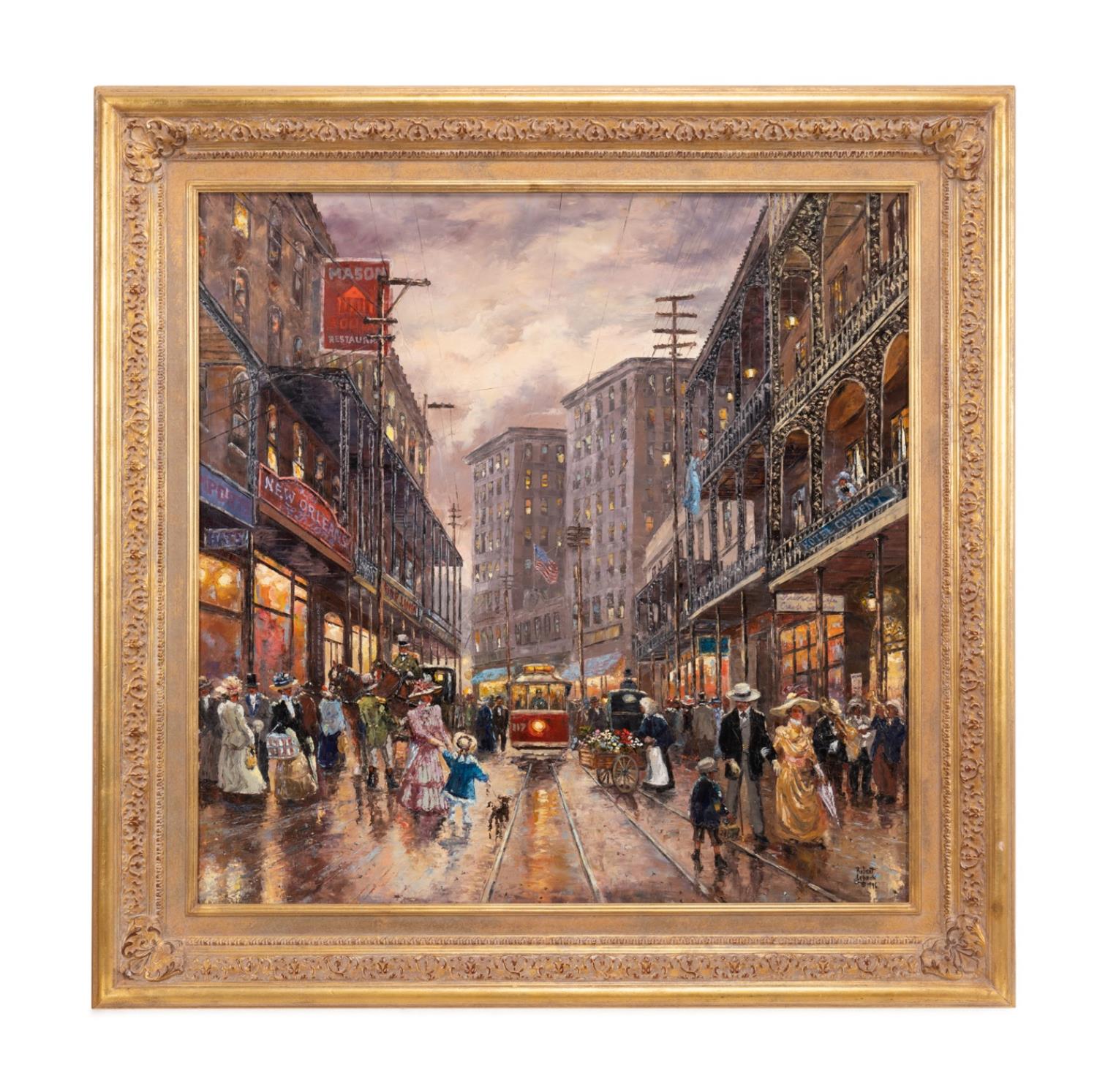 ROBERT LEBRON STREET SCENE OIL 2fa52d