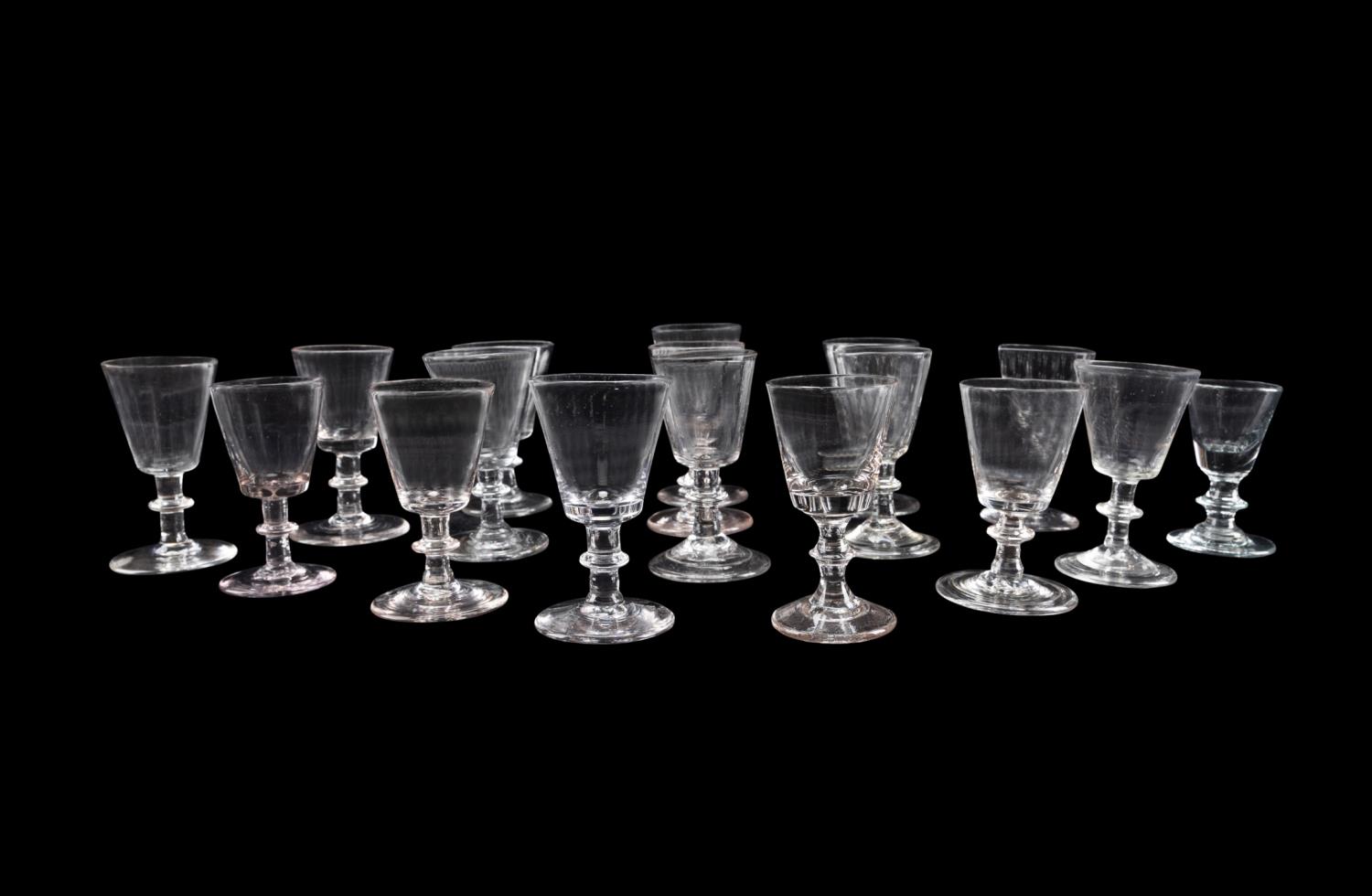 17PCS 19TH C. GEORGIAN COLORLESS GLASS