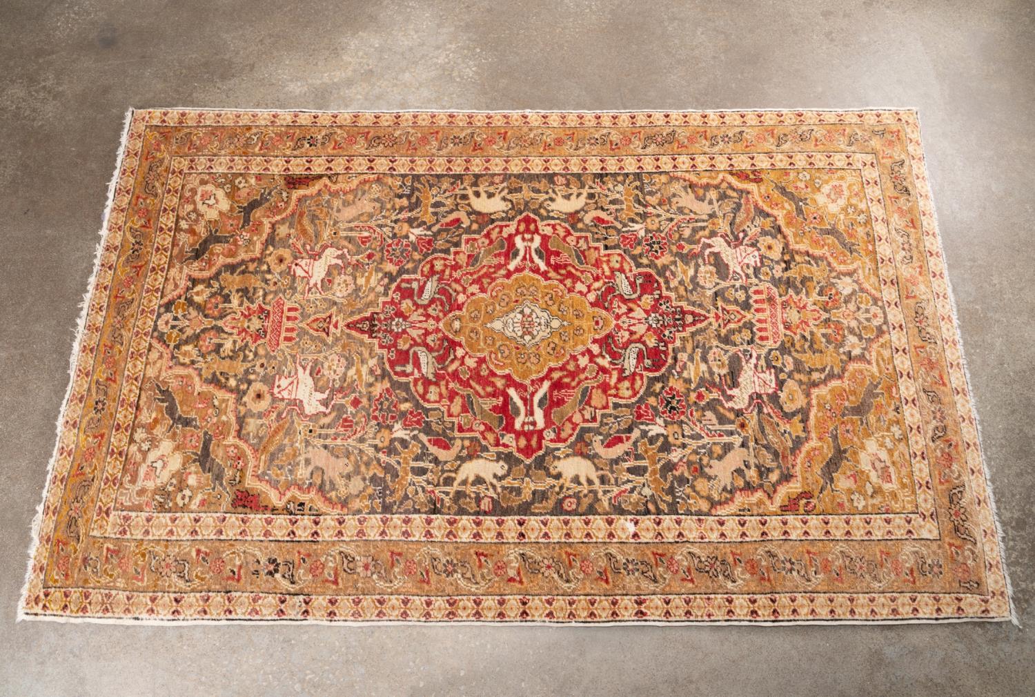 INDO TABRIZ HAND KNOTTED WOOL HUNT 2fa56a