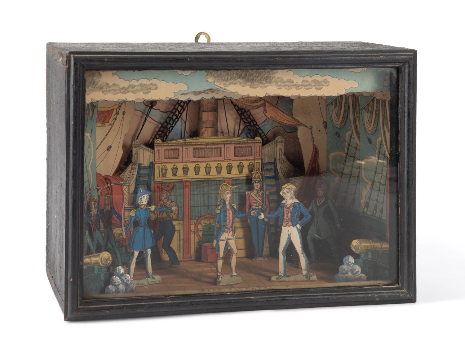 19TH C. FRAMED THE BLUE JACKETS DIORAMA