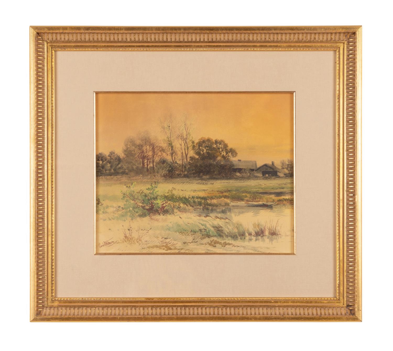 CARL WEBER LANDSCAPE WITH BARN  2fa59a