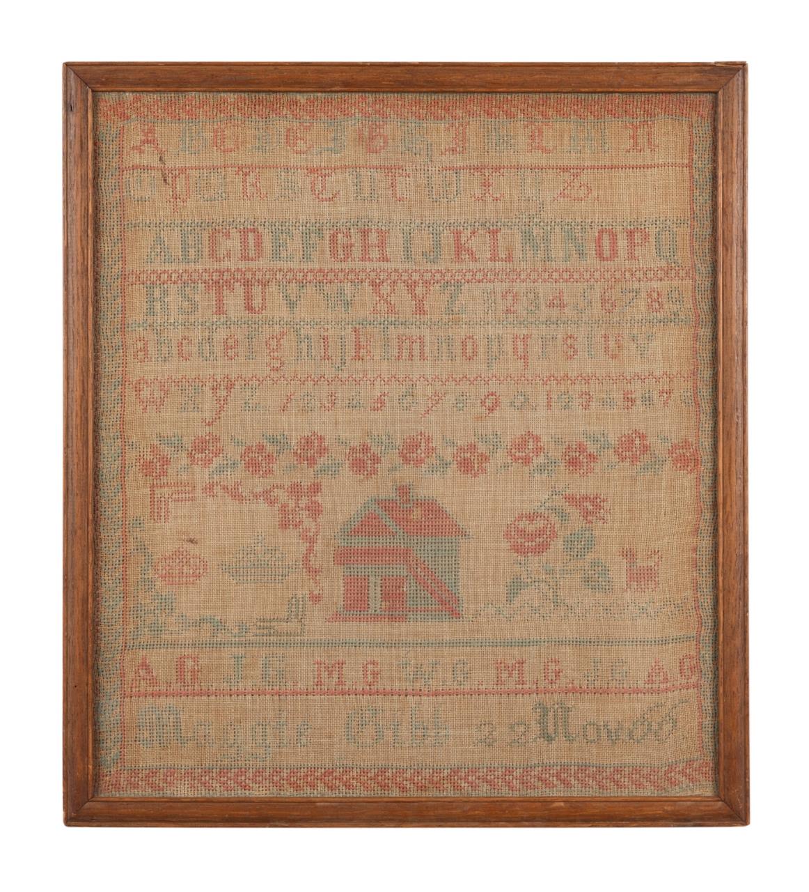 19TH CENTURY NEEDLEPOINT SAMPLER 2fa5b6