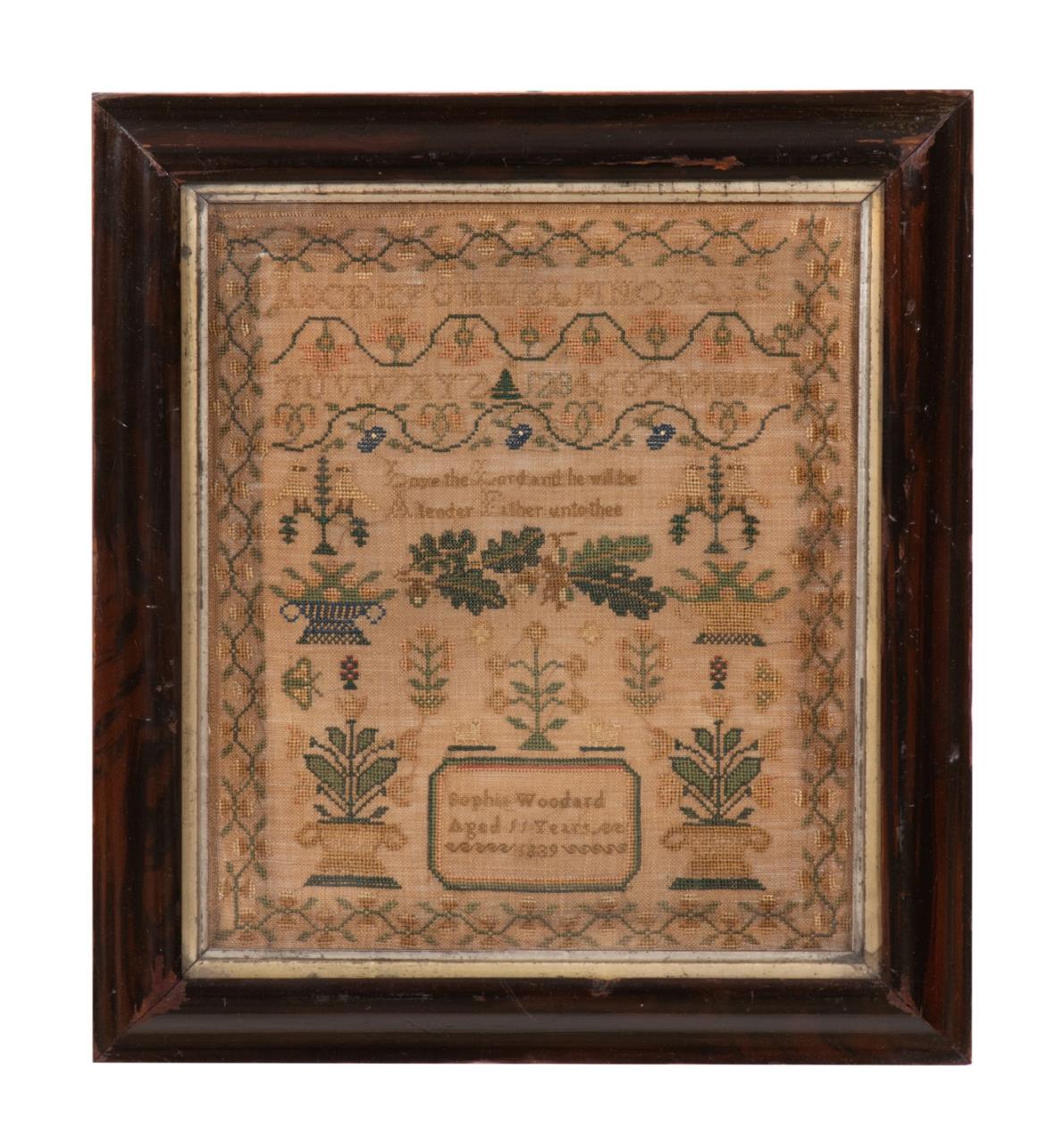 NEEDLEWORK SAMPLER, SOFIA WOODARD,