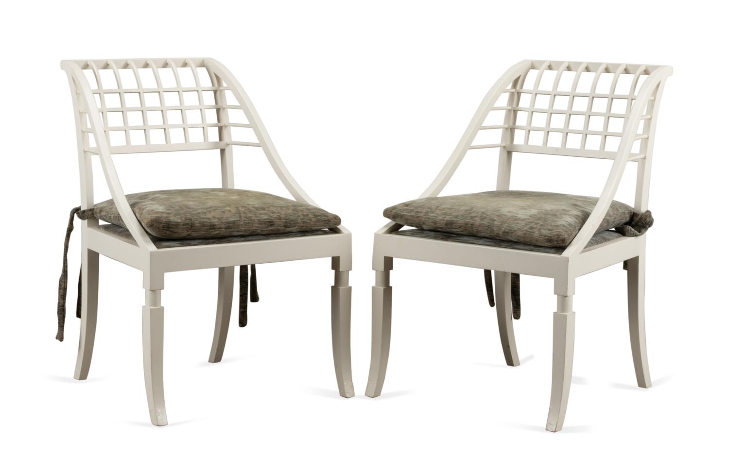 PAIR JOHN SALADINO SLEIGH ARMCHAIRS 2fa601