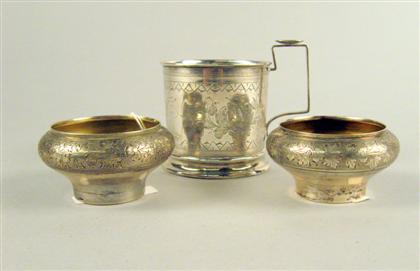 Three Russian silver table articles 4c3e3