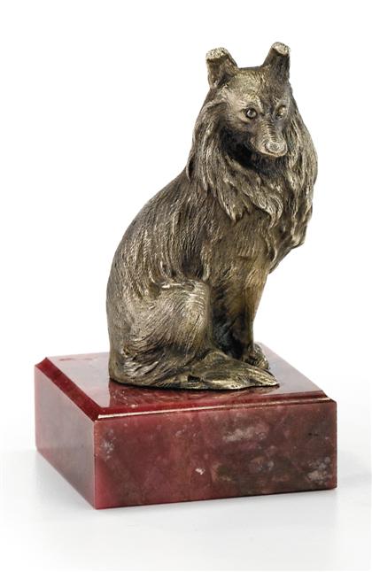 Russian silver figure of a collie