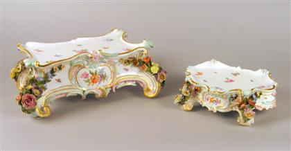 Two Meissen porcelain flower encrusted 4c3fb