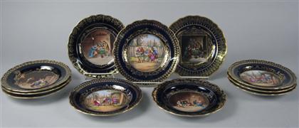 Eleven Dresden porcelain plates