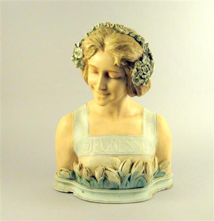 Goldscheider ceramic bust, Jeunesse