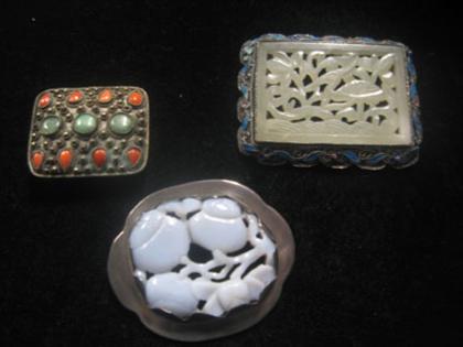 Group of jade brooches    Three