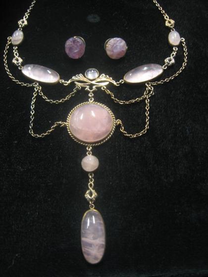 Group of pink stone jewelry  4c429