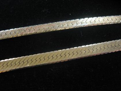 Two 14 karat yellow gold mesh necklaces 4c43f
