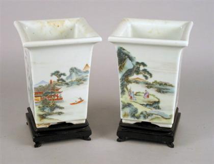 Pair of Chinese famille rose square 4c843