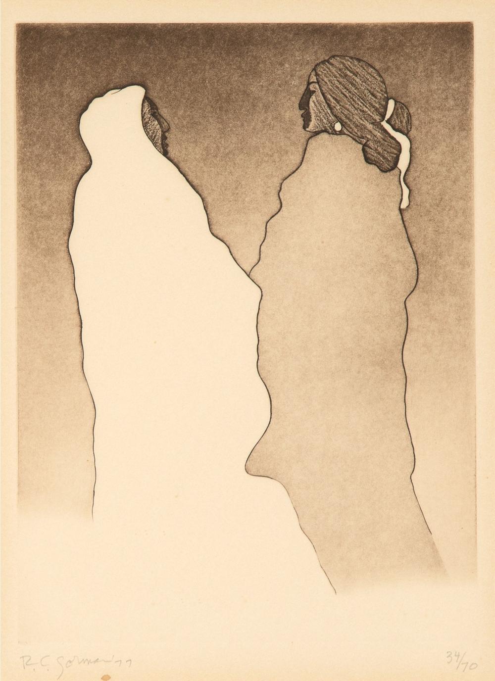 R.C. GORMAN, TWO GOSSIPS, 1977R.C.