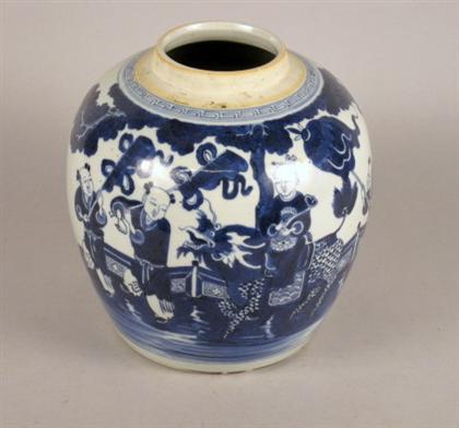 Chinese blue and white jar    late