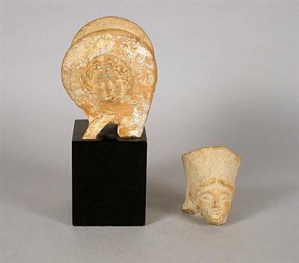 Two terracotta fragments, Etruscan and