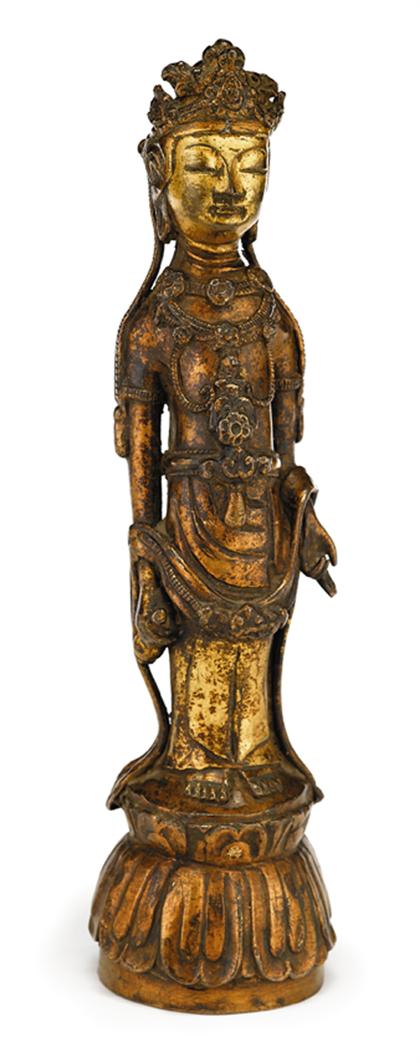Korean gilt bronze standing bodhisattva 4c879