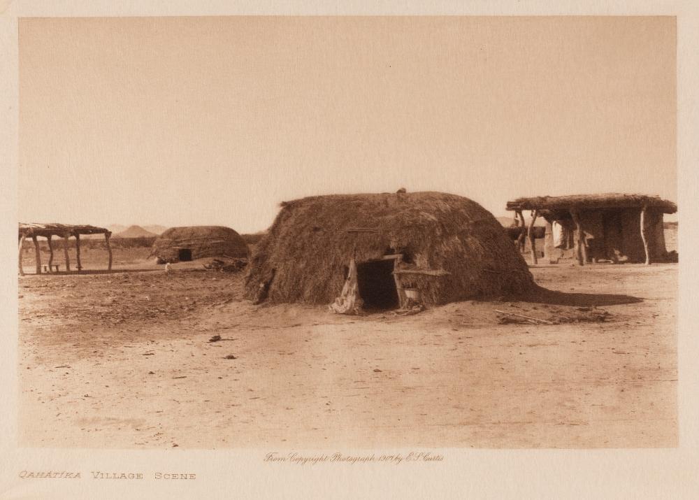 EDWARD S. CURTIS, QAHATIKA VILLAGE