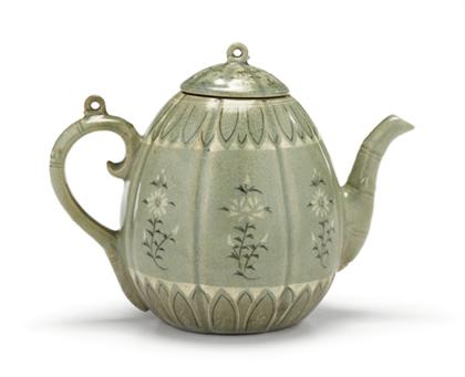 Korean inlaid celadon teapot  