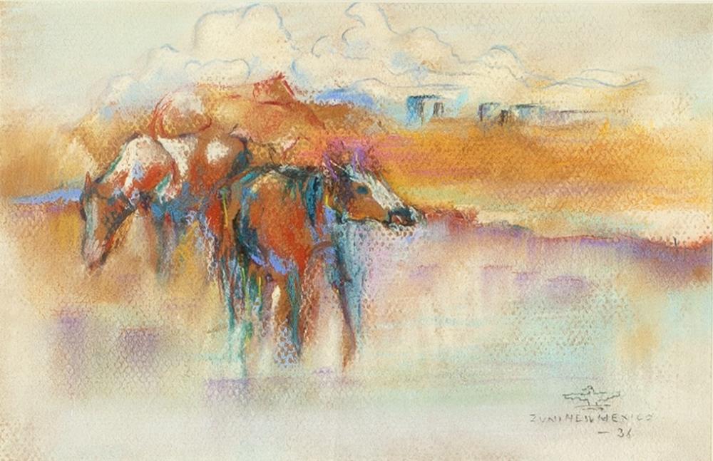 ZUNI, UNTITLED (HORSES), 1936Zuni,