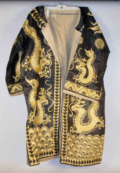 Thai gold thread black ground robe 4c8a9