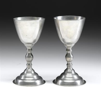 Pair of pewter tall chalices  4c8b5
