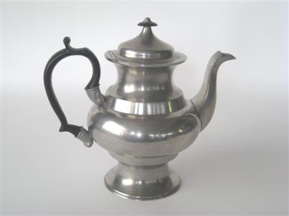 Large inverted mold pewter teapot
