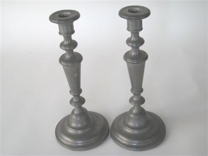 Pair of pewter candlesticks   