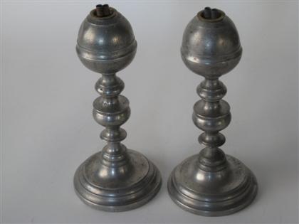 Pair of pewter whale oil lamps 4c8e6