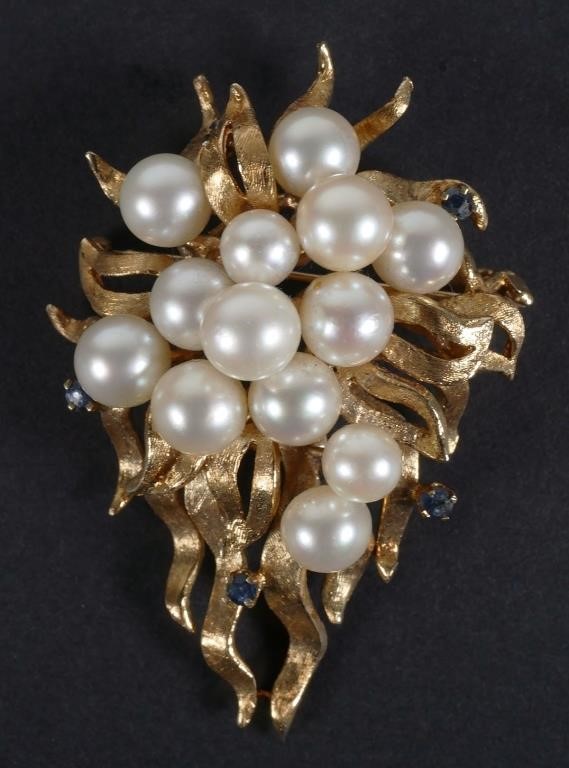 14K PEARL RIBBON BROOCHVintage 2fd967