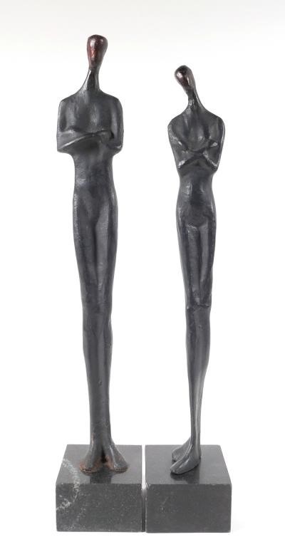 PAIR OF MODERNIST FIGURAL BRONZE 2fd9a7