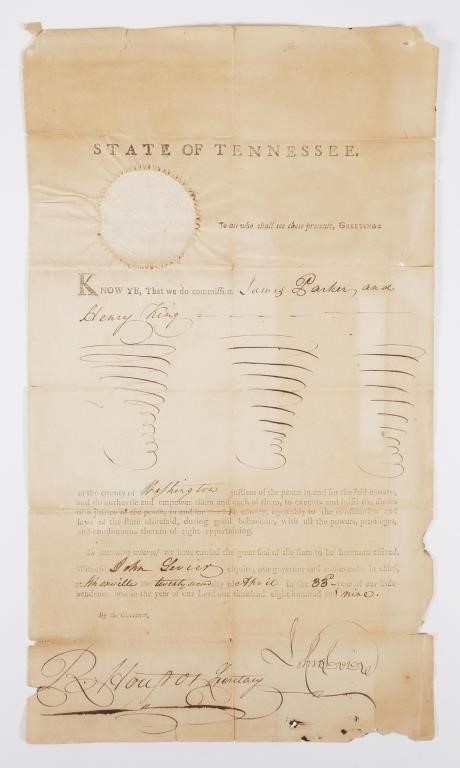 1809 COLONIAL TENNESSEE COMMISSION DOCUMENT1809