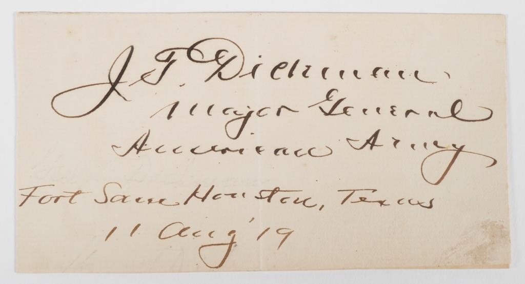 GENERAL DICKMAN AUTOGRAPH, APACHE WARS