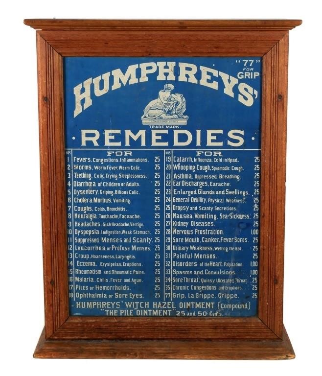 ANTIQUE HUMPHREYS REMEDIES STORE