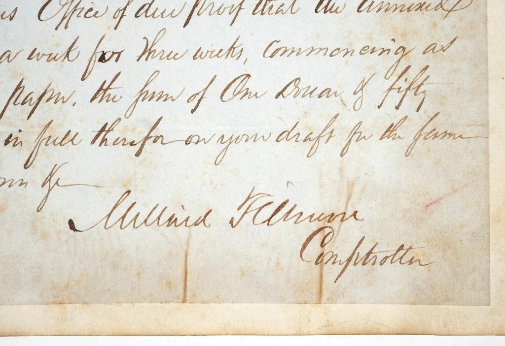 MILLARD FILLMORE, SIGNED DOCUMENT1848