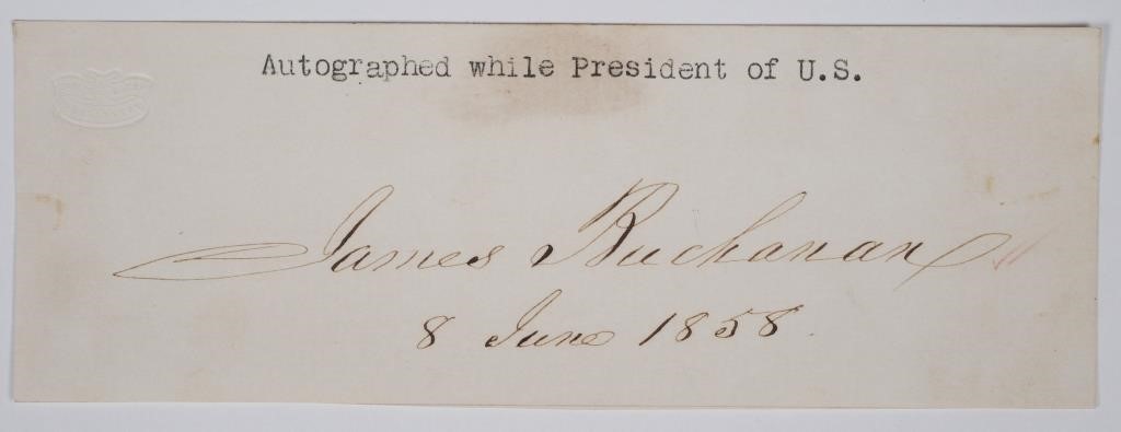 JAMES BUCHANAN SIGNATURE AS PRESIDENTSigned 2fda4c