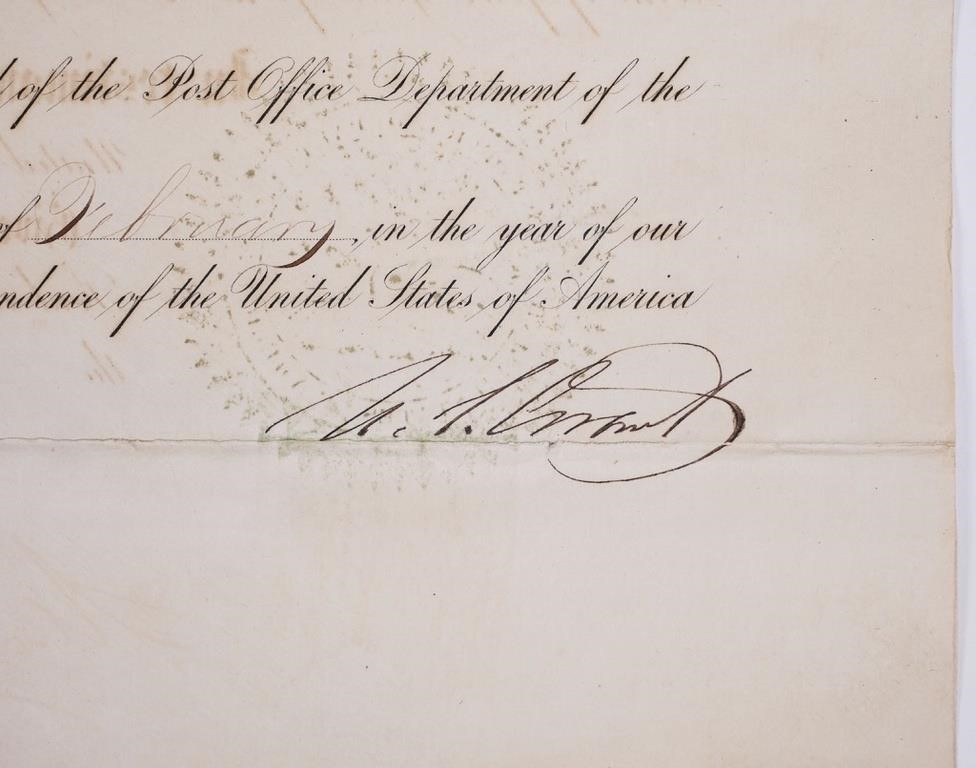 ULYSSES S. GRANT, DOCUMENT SIGNED