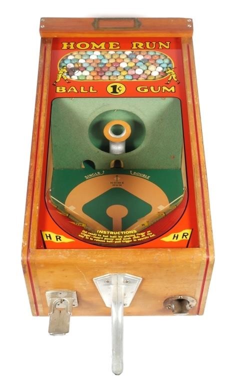 EARLY BASEBALL TOY VENDING MACHINE BY