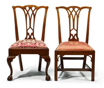 Two Chippendale side chairs   