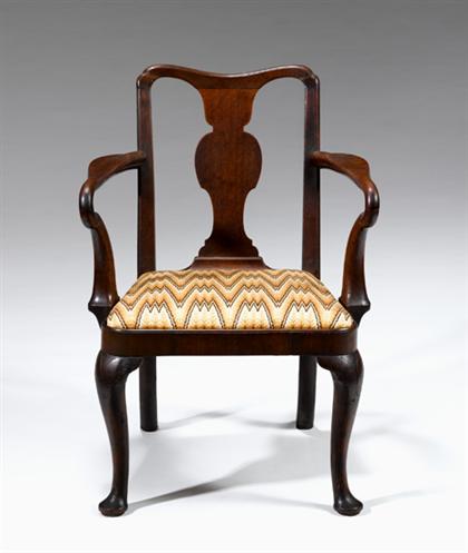 Queen Anne walnut armchair    southern